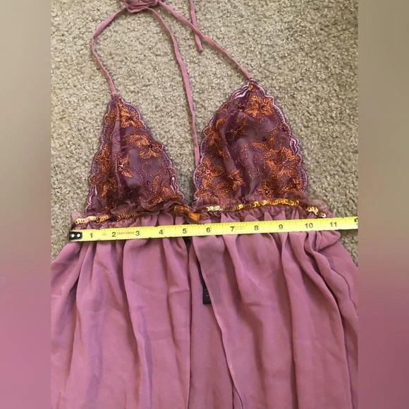 Victorias’s Secret Lingerie Top Medium And Lace G String Thong Maroon Baby Doll - Picture 13 of 13